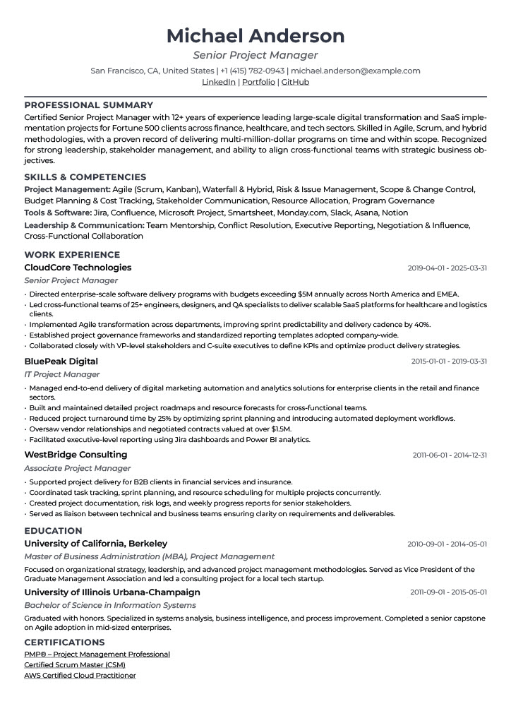 Classic template preview